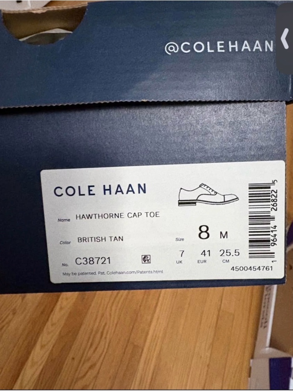 Cole Haan Men's Tan Leather Cap-Toe Oxford - Picture 5 of 5